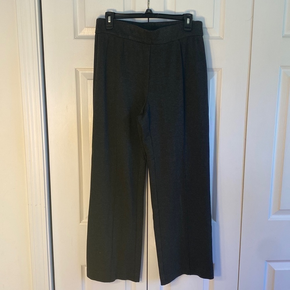 Soft Surroundings Dark Gray Elastic Waist Pull On Pleated Knit Pant Size 10